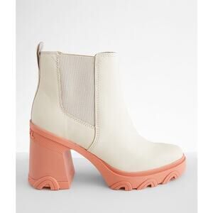 Sorel Brex Chelsea Boot Cream Leather Lug Platform Booties Spring Size 8